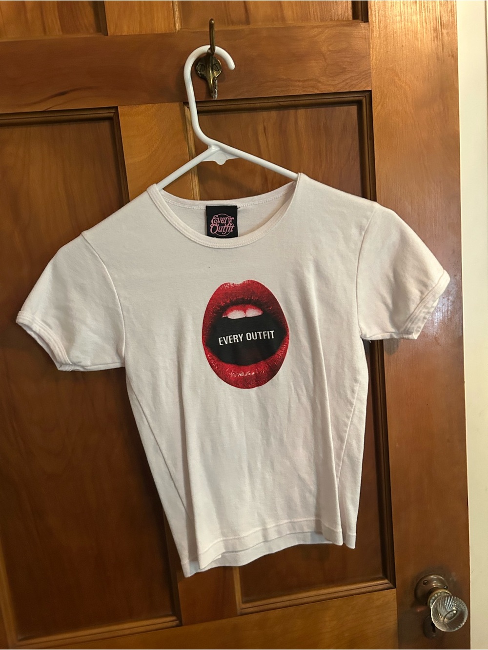 Every Outfit Graphic Tee with Red Lip Print
